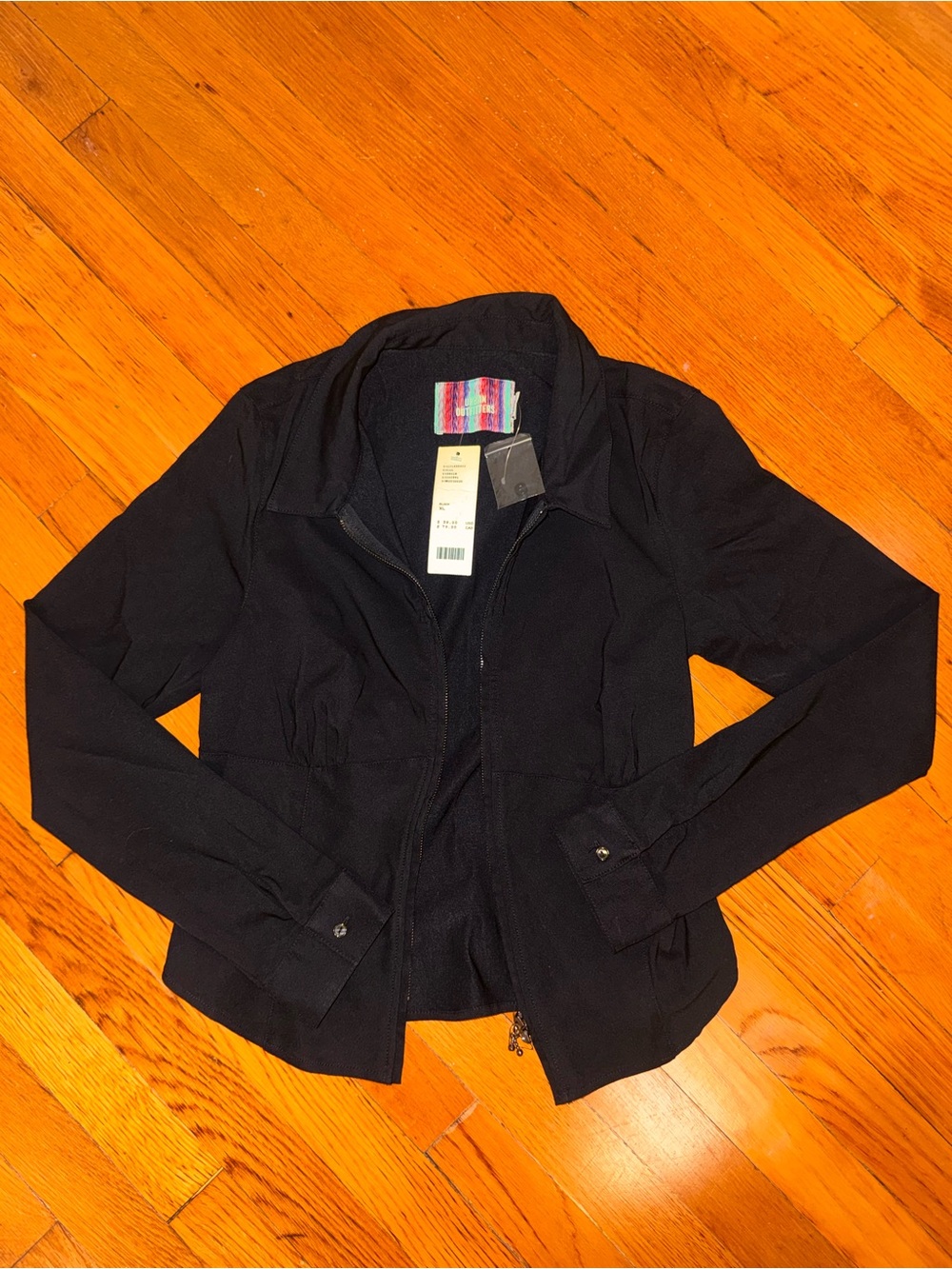 Urban Outfitters Black Fitted Zip-Up Jacket – Size XL